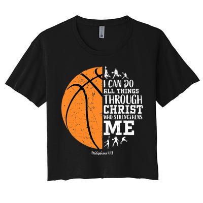 I Can Do All Things Through Christ Who Strengthens Me Basketball Crop Top