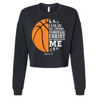I Can Do All Things Through Christ Who Strengthens Me Basketball Cropped Pullover Crew