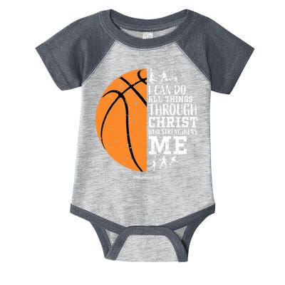 I Can Do All Things Through Christ Who Strengthens Me Basketball Infant Baby Jersey Bodysuit