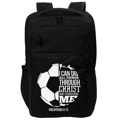 I Can Do All Things Through Christ Soccer Player Christian Impact Tech Backpack