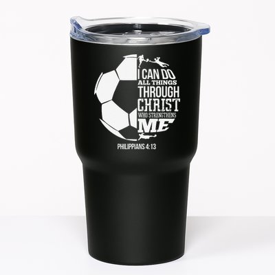 I Can Do All Things Through Christ Soccer Player Christian Tumbler