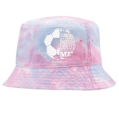 I Can Do All Things Through Christ Soccer Player Christian Tie-Dyed Bucket Hat