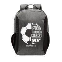 I Can Do All Things Through Christ Soccer Player Christian Vector Backpack