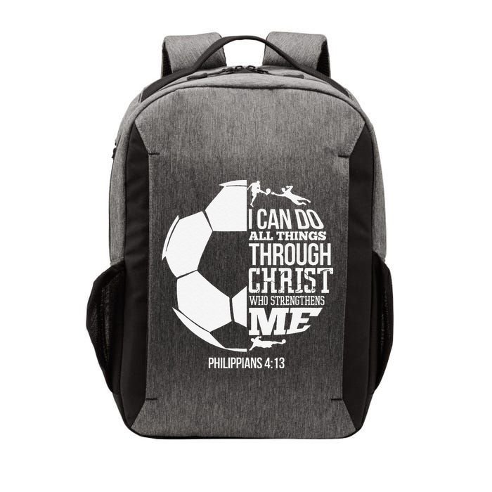 I Can Do All Things Through Christ Soccer Player Christian Vector Backpack