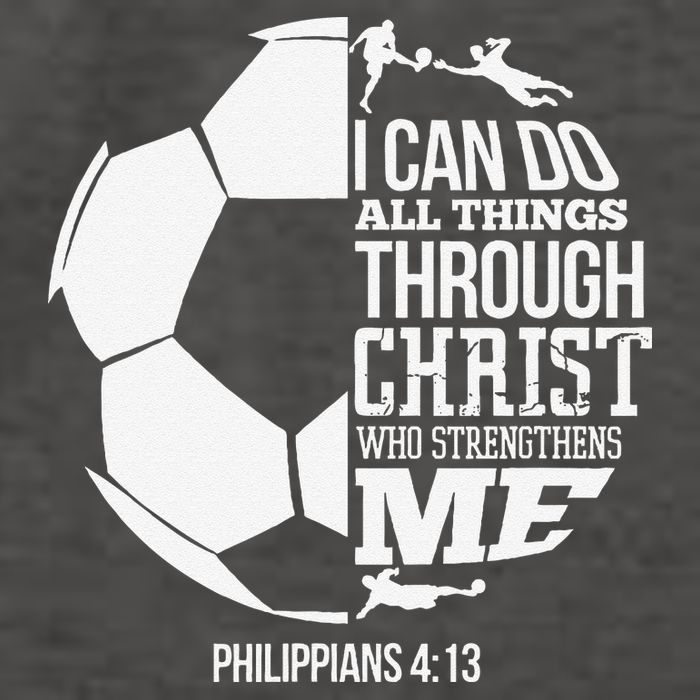 I Can Do All Things Through Christ Soccer Player Christian Vector Backpack