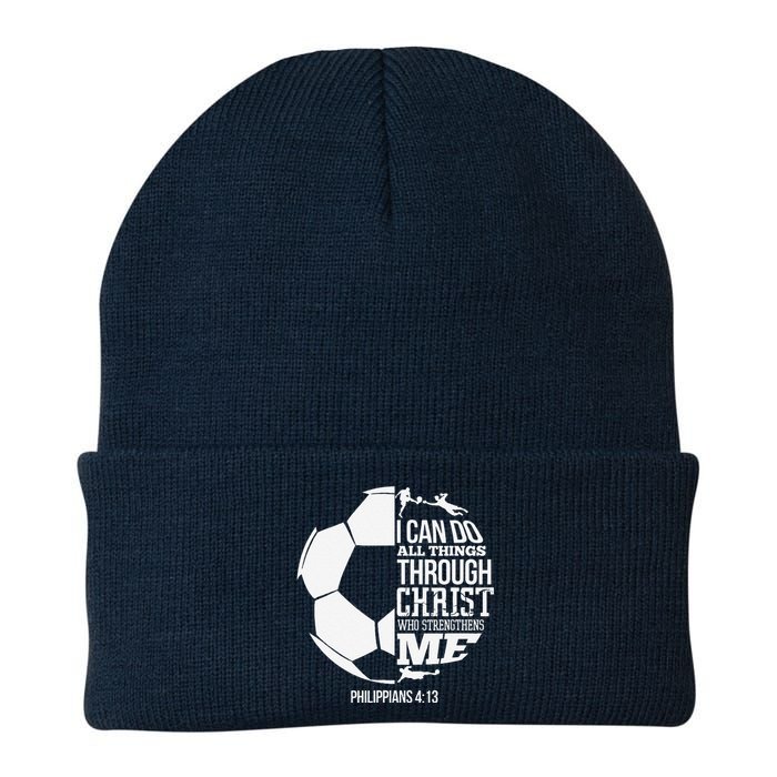 I Can Do All Things Through Christ Soccer Player Christian Knit Cap Winter Beanie