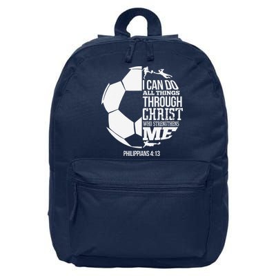 I Can Do All Things Through Christ Soccer Player Christian 16 in Basic Backpack
