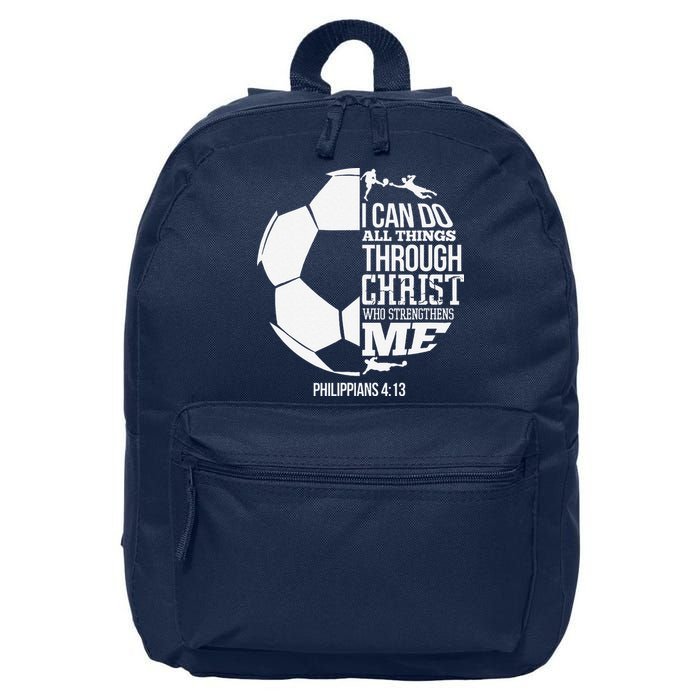 I Can Do All Things Through Christ Soccer Player Christian 16 in Basic Backpack