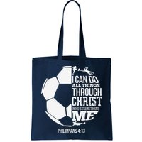 I Can Do All Things Through Christ Soccer Player Christian Bag