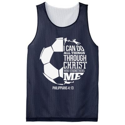 I Can Do All Things Through Christ Soccer Player Christian Mesh Reversible Basketball Jersey Tank