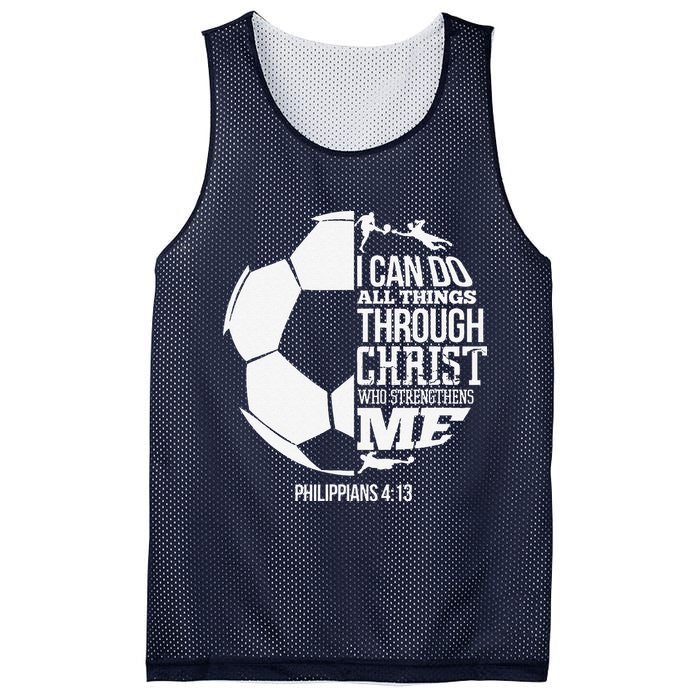 I Can Do All Things Through Christ Soccer Player Christian Mesh Reversible Basketball Jersey Tank