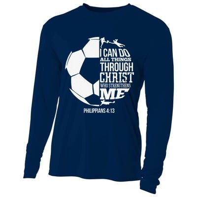I Can Do All Things Through Christ Soccer Player Christian Cooling Performance Long Sleeve Crew
