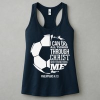 I Can Do All Things Through Christ Soccer Player Christian Womens Tank Top