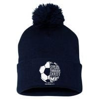 I Can Do All Things Through Christ Soccer Player Christian Pom Pom 12in Knit Beanie