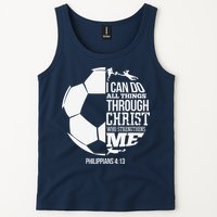 I Can Do All Things Through Christ Soccer Player Christian Tank Top