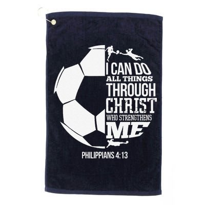 I Can Do All Things Through Christ Soccer Player Christian Golf Towel