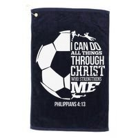 I Can Do All Things Through Christ Soccer Player Christian Golf Towel