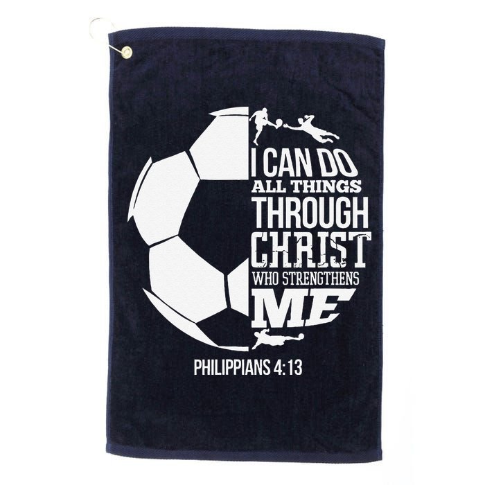 I Can Do All Things Through Christ Soccer Player Christian Golf Towel