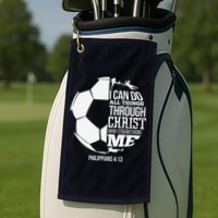 I Can Do All Things Through Christ Soccer Player Christian Golf Towel