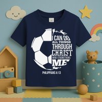 I Can Do All Things Through Christ Soccer Player Christian Toddler T-Shirt