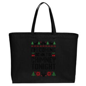 IM Coming Down The Chimney Tonight Funny Couples Matching Cotton Canvas Jumbo Tote