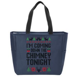 IM Coming Down The Chimney Tonight Funny Couples Matching Zip Tote Bag