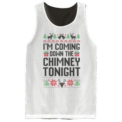 IM Coming Down The Chimney Tonight Funny Couples Matching Mesh Reversible Basketball Jersey Tank