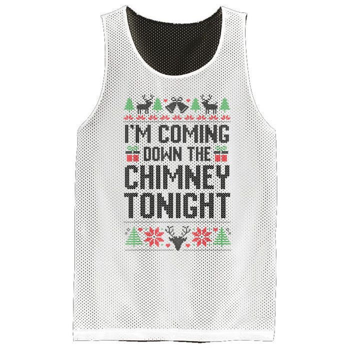 IM Coming Down The Chimney Tonight Funny Couples Matching Mesh Reversible Basketball Jersey Tank