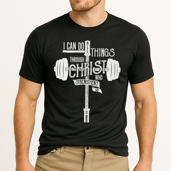 I Can Do All Things Through Christ Christian Bible Workout Cooling Performance Crew T-Shirt