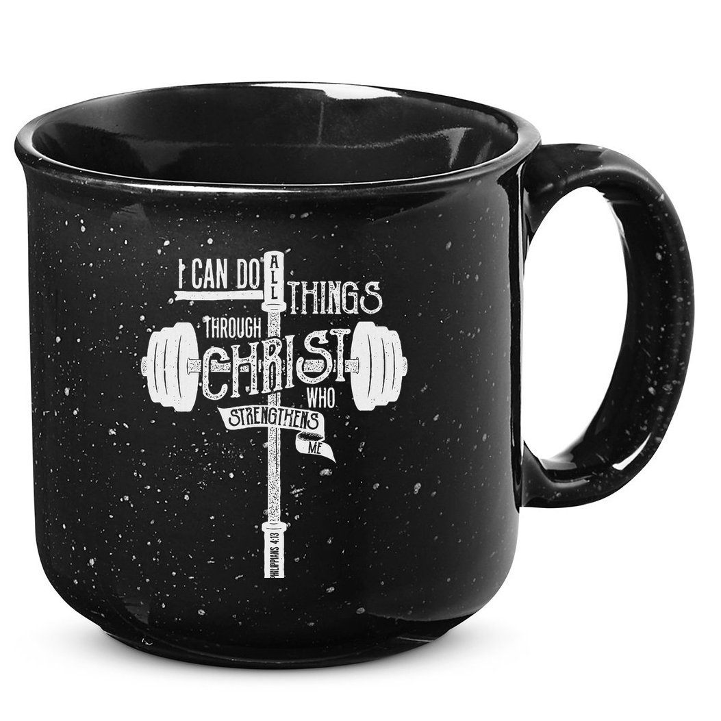 I Can Do All Things Through Christ Christian Bible Workout 15oz Campfire Ceramic Mug