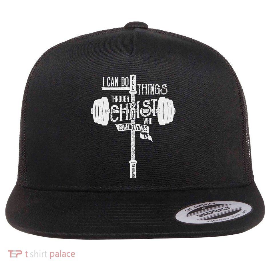 I Can Do All Things Through Christ Christian Bible Workout Flatbill Hat