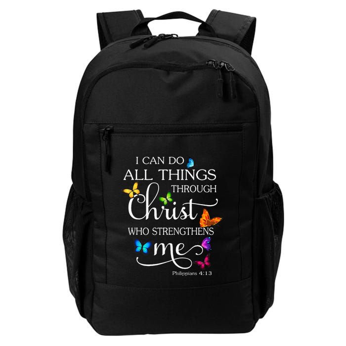 I Can Do All Things Through Christ Butterfly Art Religious Backpack
