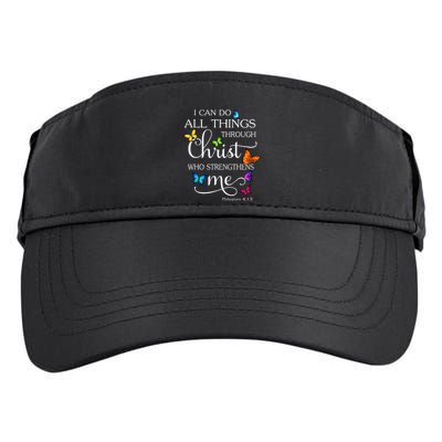 I Can Do All Things Through Christ Butterfly Art Religious Adult Drive Performance Visor