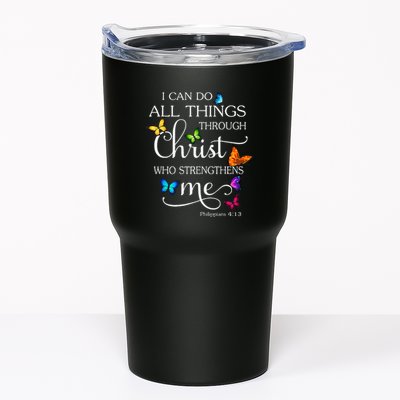 I Can Do All Things Through Christ Butterfly Art Religious Tumbler