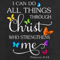 I Can Do All Things Through Christ Butterfly Art Religious 25L Jumbo Tote