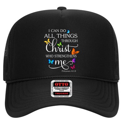 I Can Do All Things Through Christ Butterfly Art Religious Trucker Hat