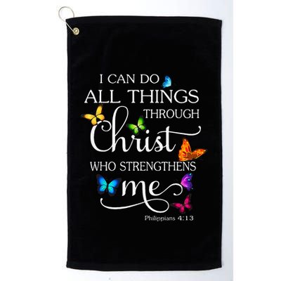 I Can Do All Things Through Christ Butterfly Art Religious Golf Towel