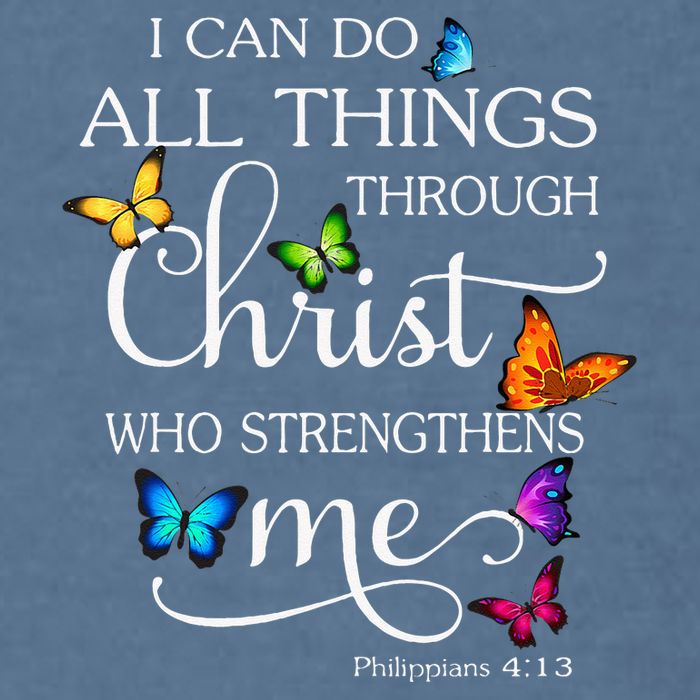 I Can Do All Things Through Christ Butterfly Art Religious Garment-Dyed Sweatshirt