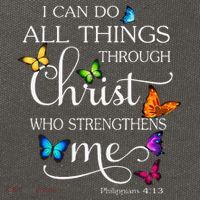 I Can Do All Things Through Christ Butterfly Art Religious Cotton Canvas Backpack