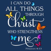 I Can Do All Things Through Christ Butterfly Art Religious Infant Baby Jersey Bodysuit
