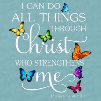 I Can Do All Things Through Christ Butterfly Art Religious Sueded Cloud Jersey T-Shirt
