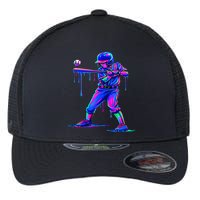 Ice Cream Drip Baseball Melting Bat Player Flexfit Unipanel Trucker Cap
