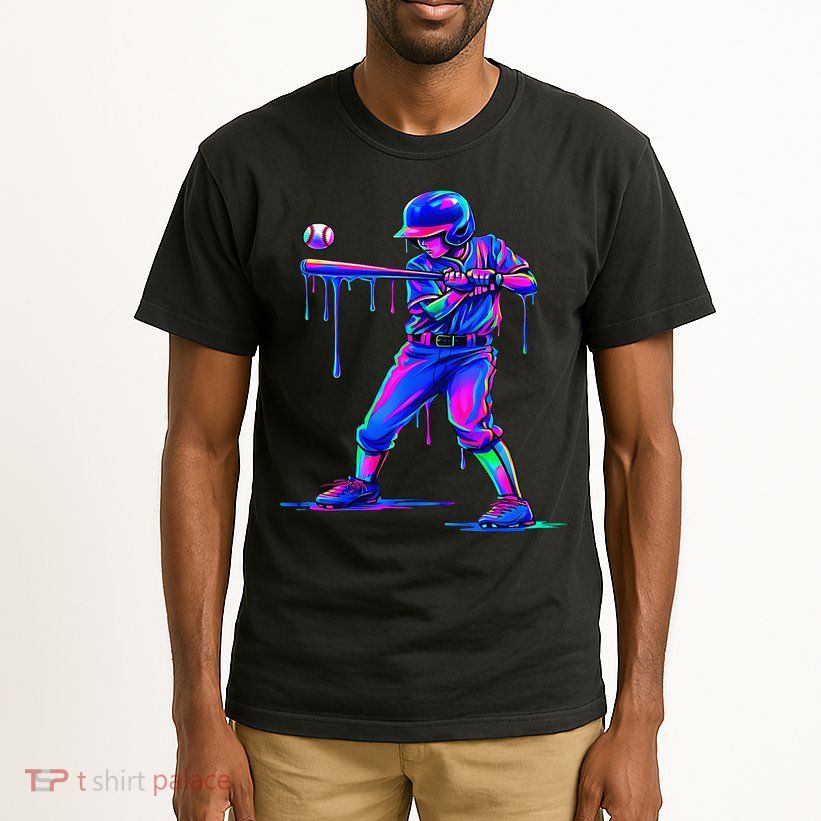Ice Cream Drip Baseball Melting Bat Player Tall T-Shirt