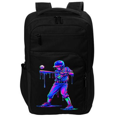 Ice Cream Drip Baseball Melting Bat Player Impact Tech Backpack