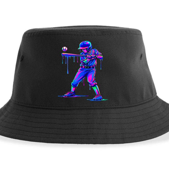 Ice Cream Drip Baseball Melting Bat Player Sustainable Bucket Hat