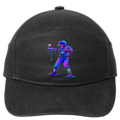Ice Cream Drip Baseball Melting Bat Player 7-Panel Snapback Hat