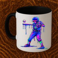 Ice Cream Drip Baseball Melting Bat Player Mug