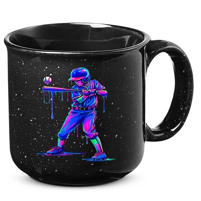 Ice Cream Drip Baseball Melting Bat Player 15oz Campfire Ceramic Mug