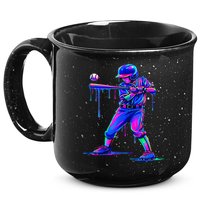 Ice Cream Drip Baseball Melting Bat Player 15oz Campfire Ceramic Mug
