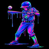 Ice Cream Drip Baseball Melting Bat Player Drawstring Bag